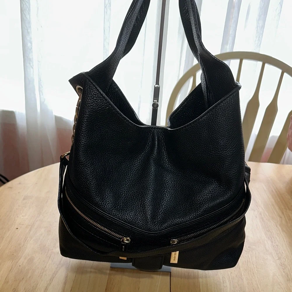 Michael Kors Black Leather Hobo Bag - Picture 2 of 11
